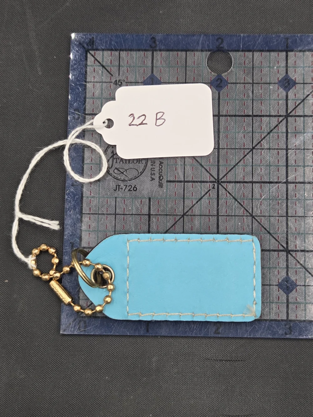 COACH Turquoise Leather Key Tag